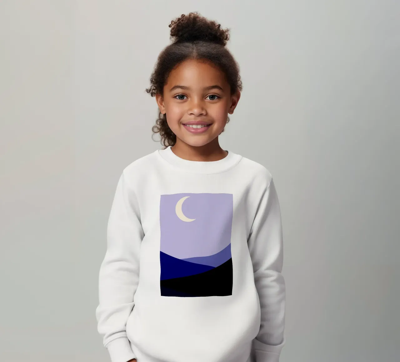Mondsichel in der Wüste Abstrakte Kunst Kinder Sweatshirt von Bulaxtims