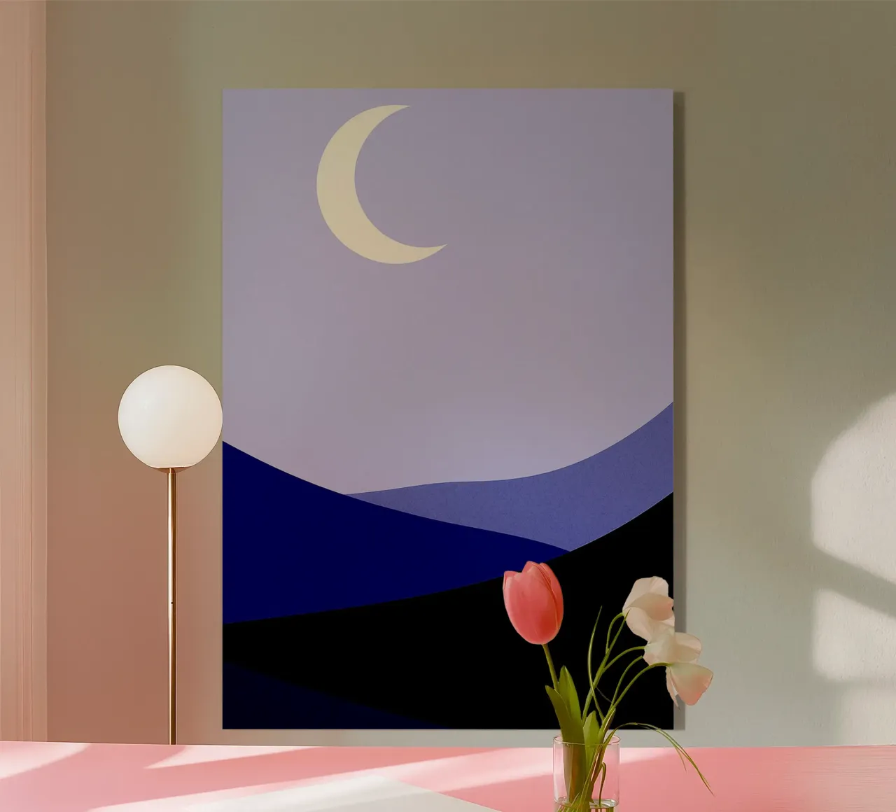 Crescent moon in the dessert Abstract Art acrylic glass by Bulaxtims