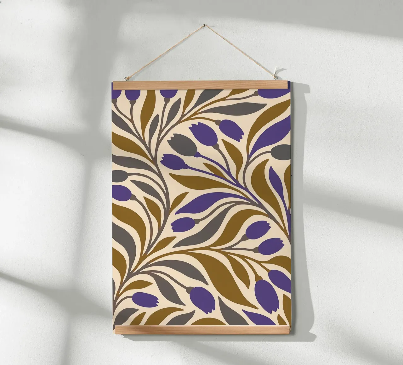 Bloemen abstracte kunst poster met kunststof frame van Bulaxtims