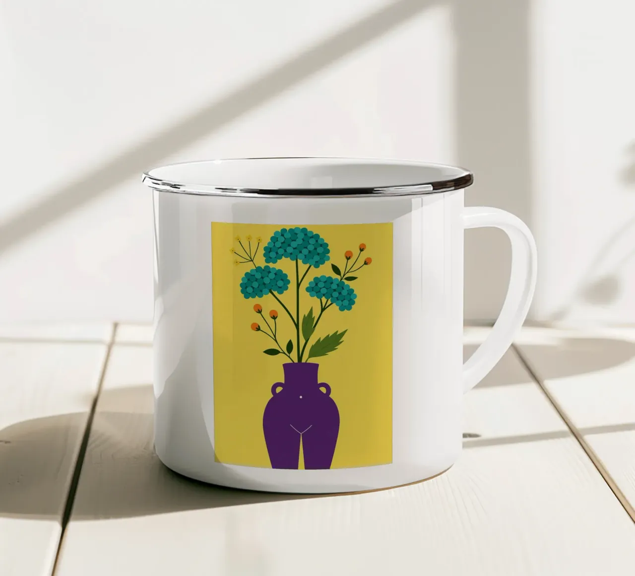 Arte astratta floreale tazza in smalto da Bulaxtims