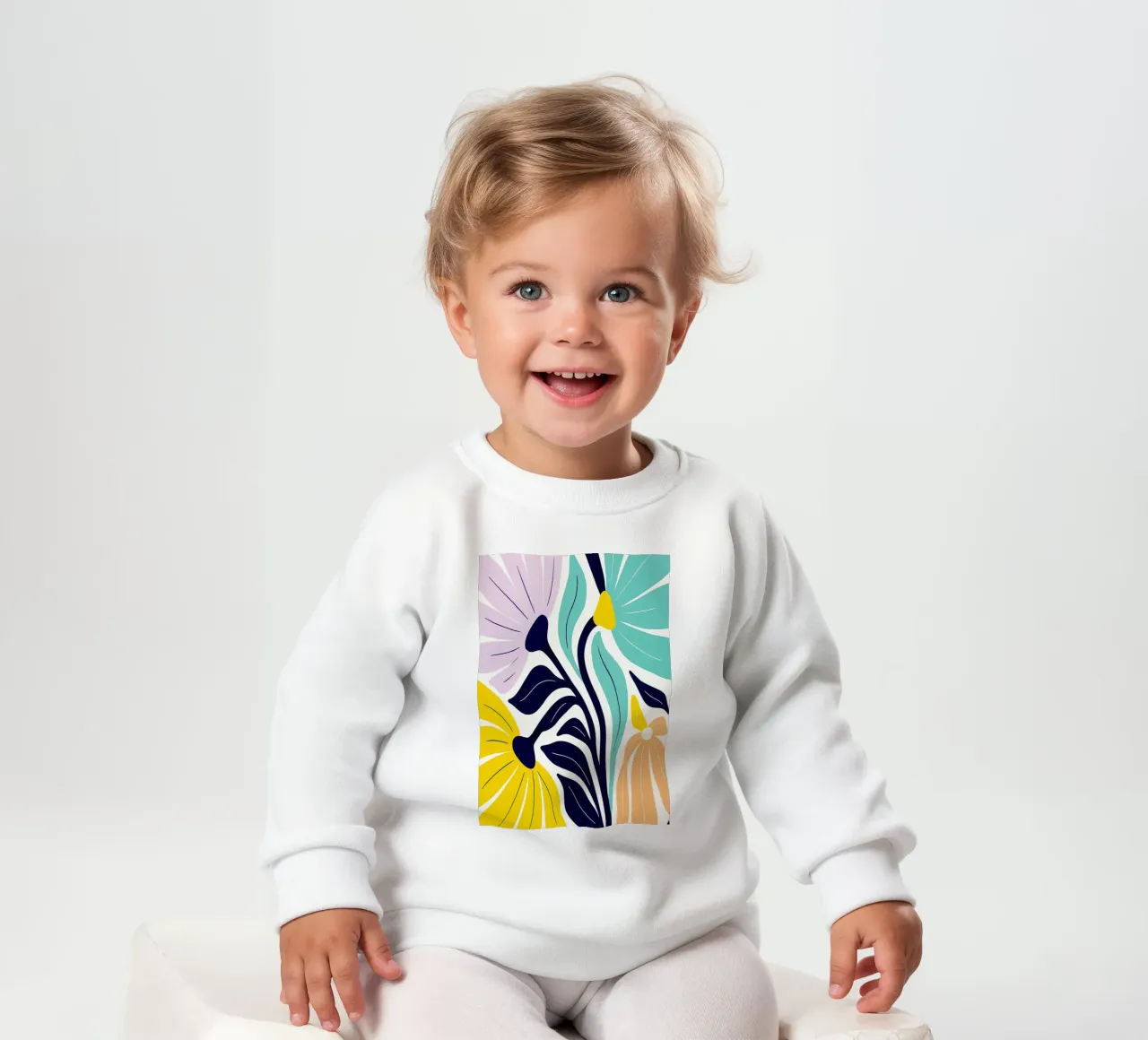 Fleurs Art abstrait sweat pour bébé de Bulaxtims