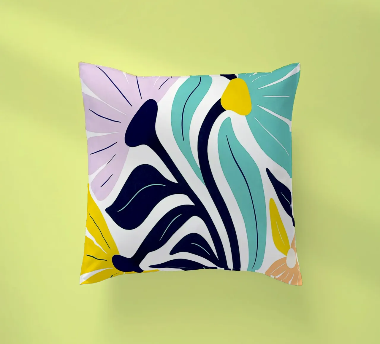 Flowers Abstract Art decorative cushion by Bulaxtims
