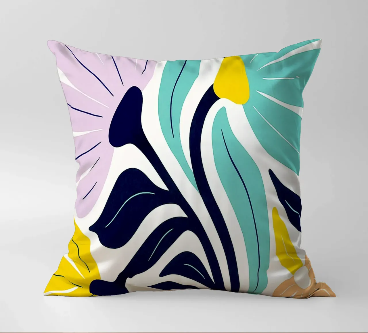 Flowers Abstract Art decorative cushion by Bulaxtims