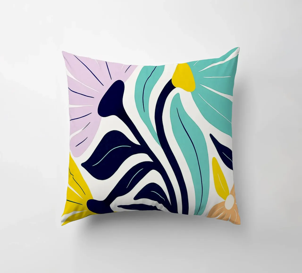 Flowers Abstract Art decorative cushion by Bulaxtims