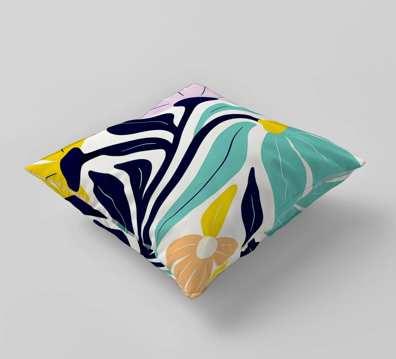 Flowers Abstract Art decorative cushion by Bulaxtims