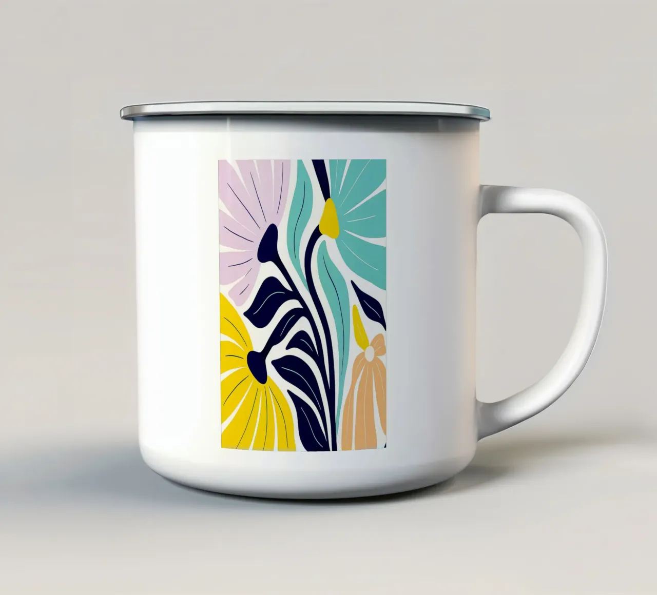 Fiori Arte astratta tazza in smalto da Bulaxtims