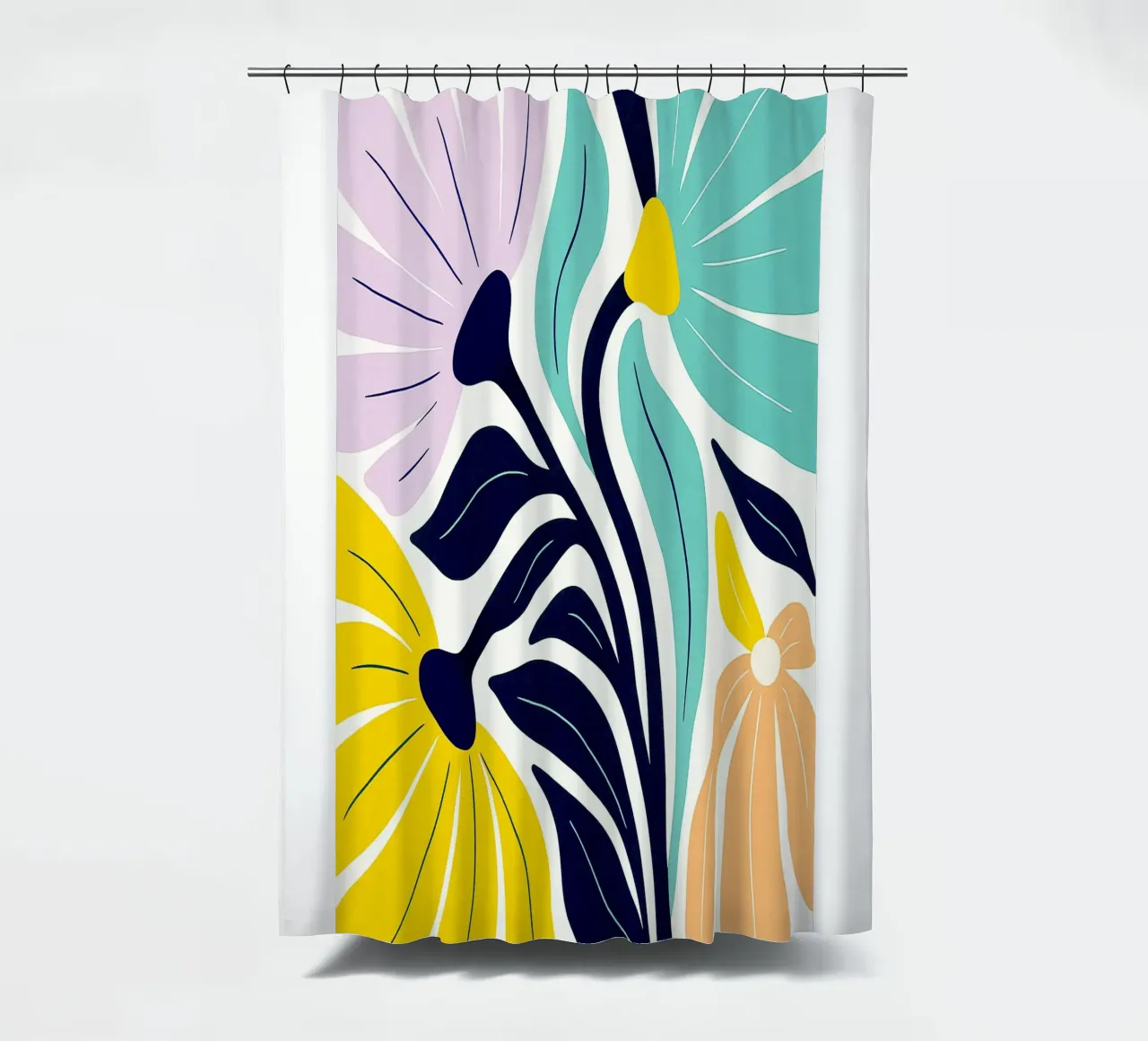 Bloemen Abstracte Kunst douchegordijn van Bulaxtims