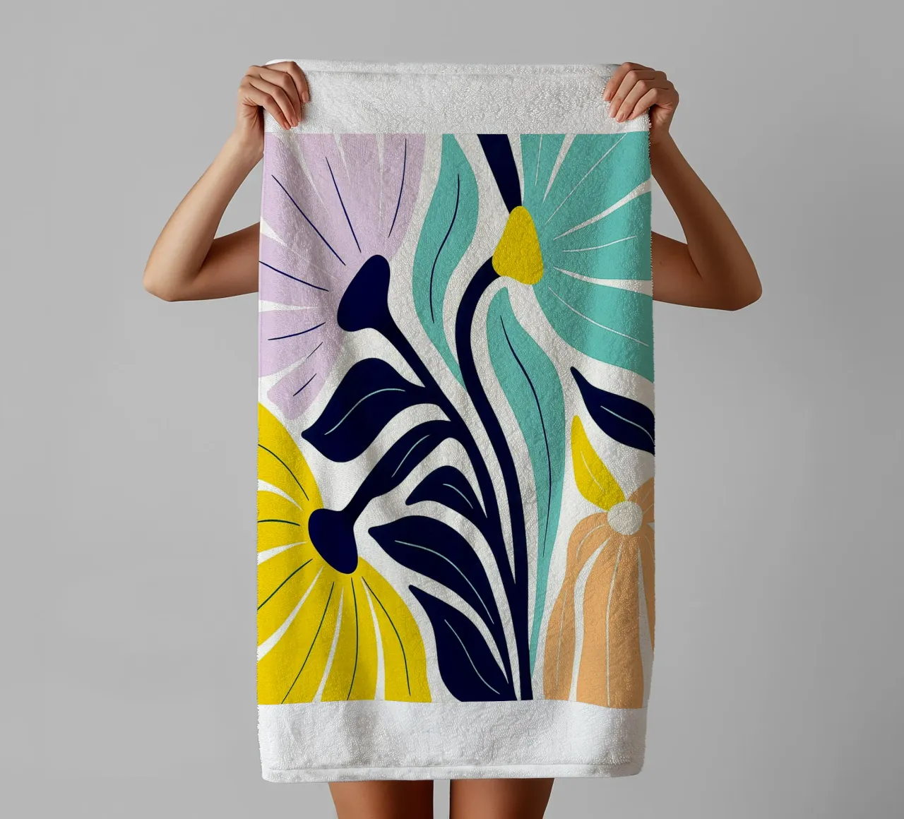 Bloemen Abstracte Kunst badhanddoek van Bulaxtims
