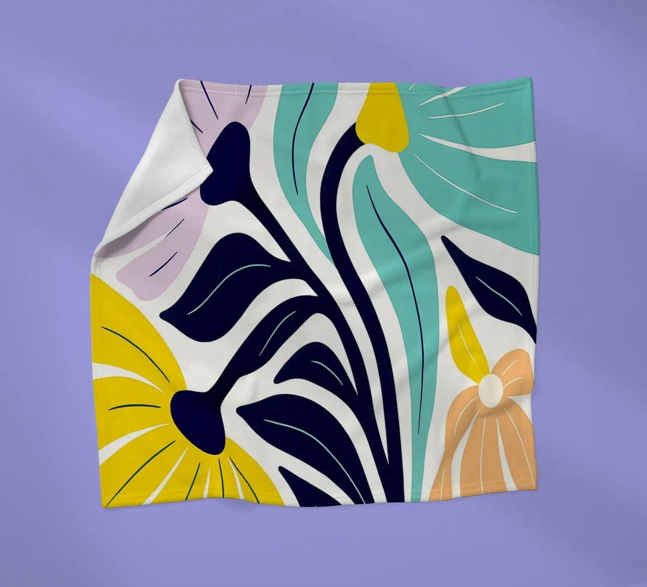 Flowers Abstract Art fleece blanket by Bulaxtims