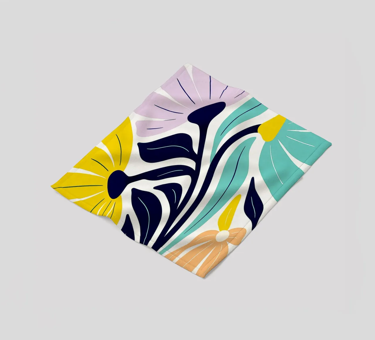 Flowers Abstract Art fleece blanket by Bulaxtims
