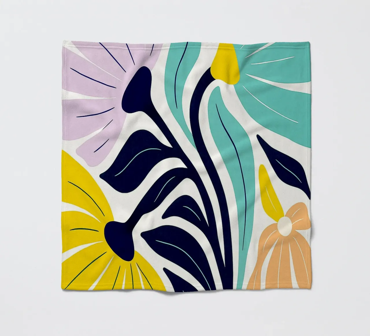 Flowers Abstract Art fleece blanket by Bulaxtims