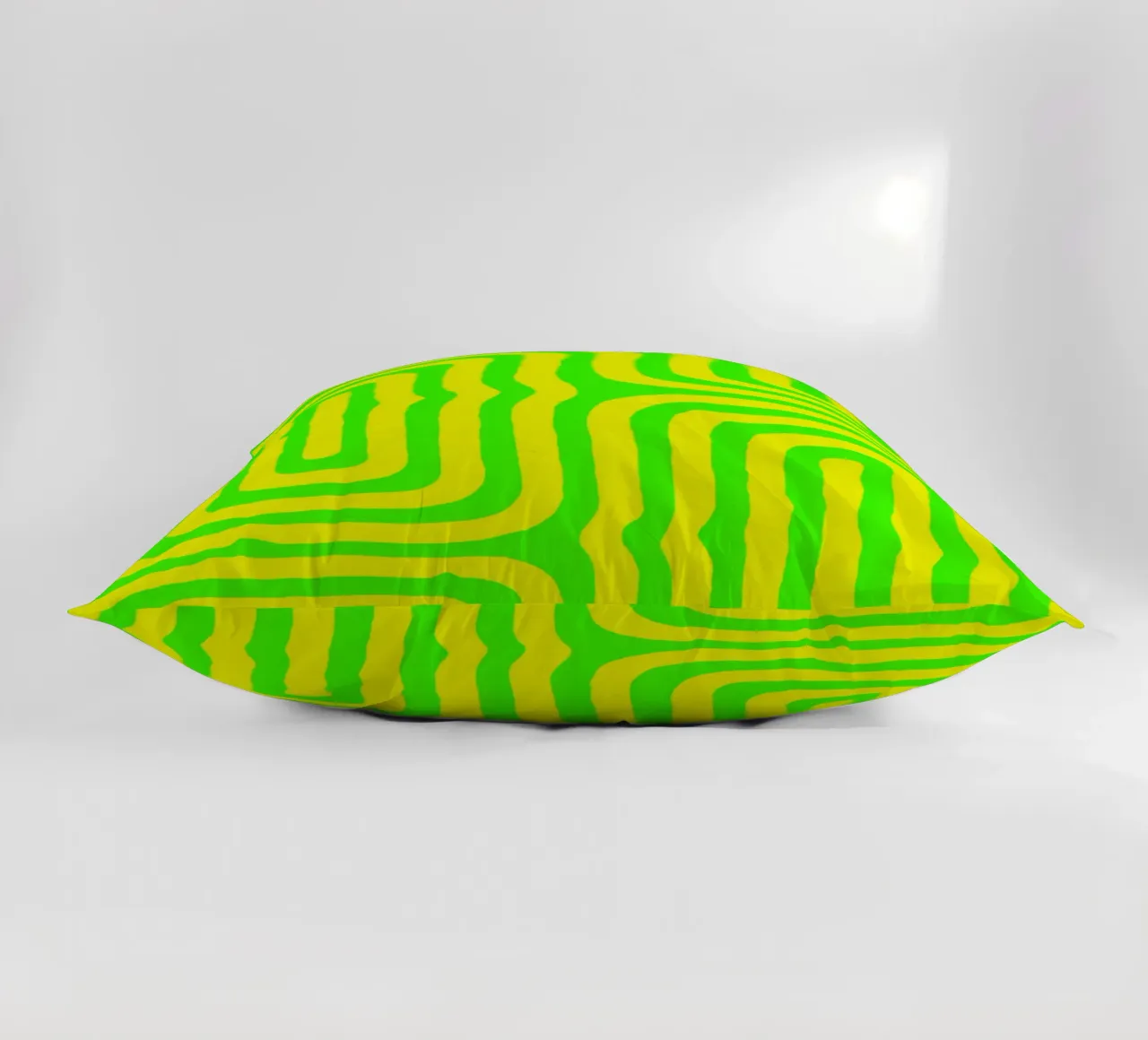 Green Yellow Line Abstract Art decorative cushion by Bulaxtims
