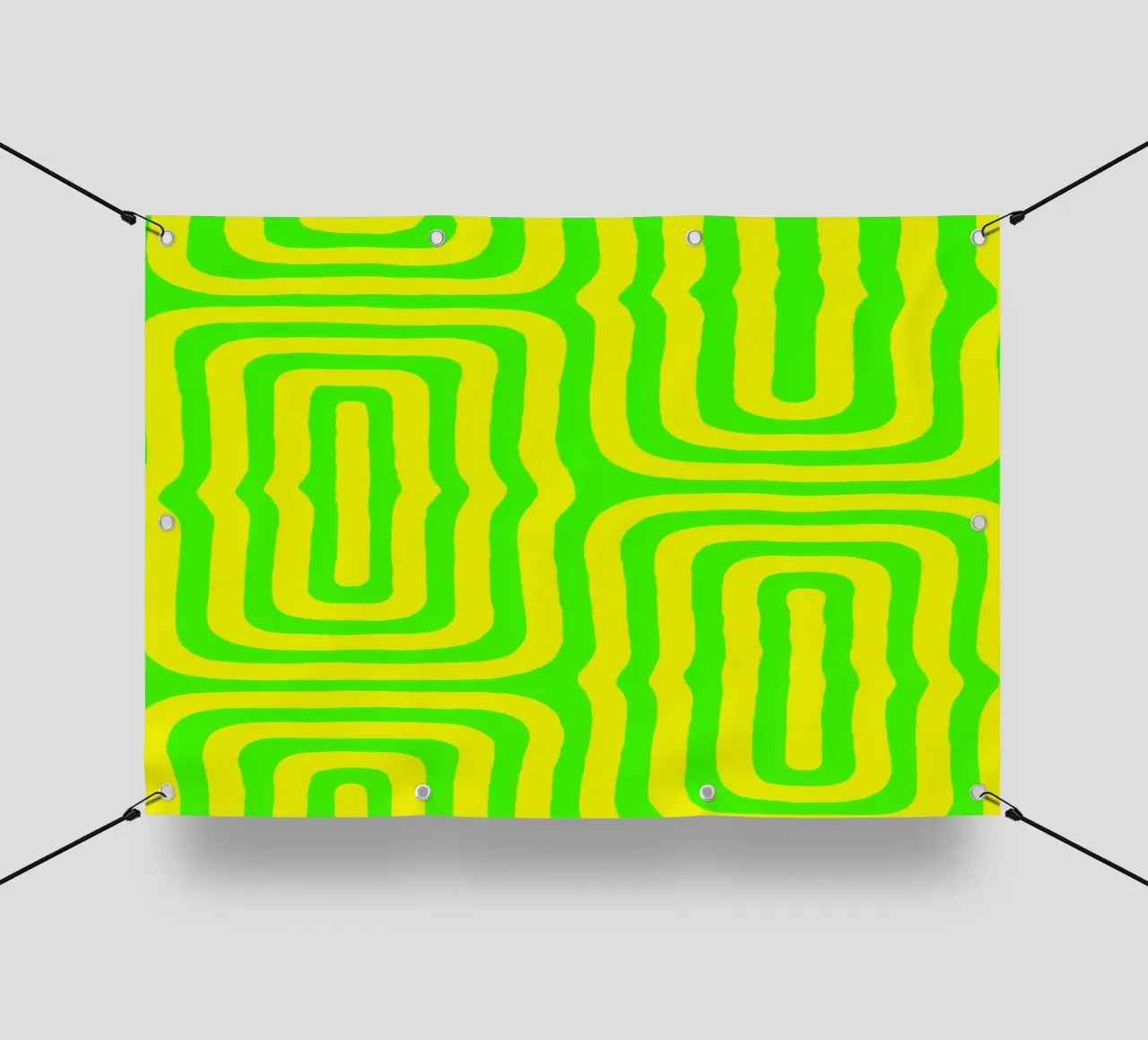 Green Yellow Line Abstract Art pvc cover by Bulaxtims