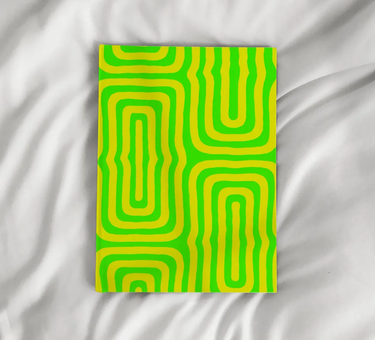 Ligne verte jaune art abstrait carnet de notes de Bulaxtims