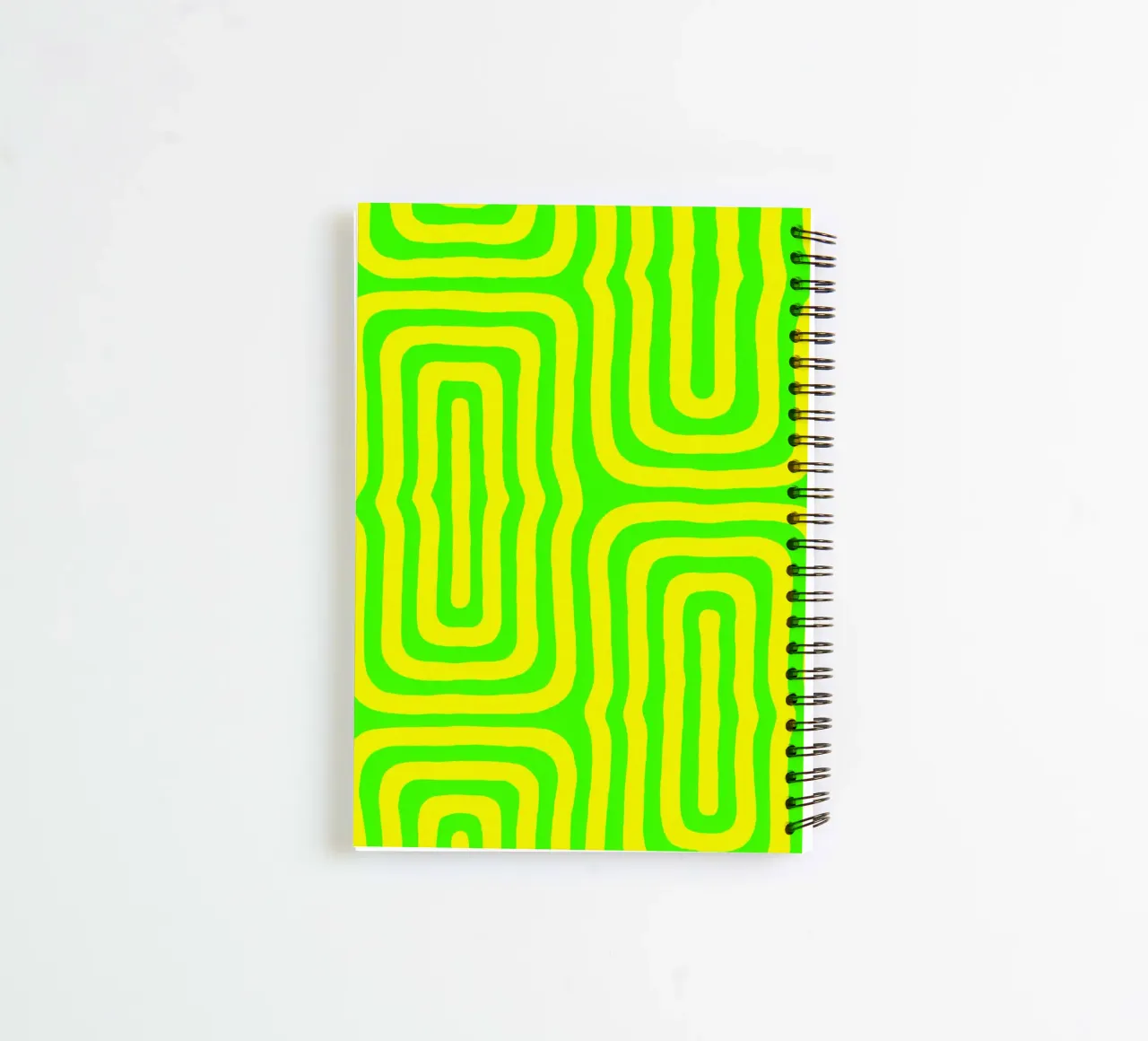 Grüne Gelbe Linie Abstrakte Kunst Ringbuch von Bulaxtims