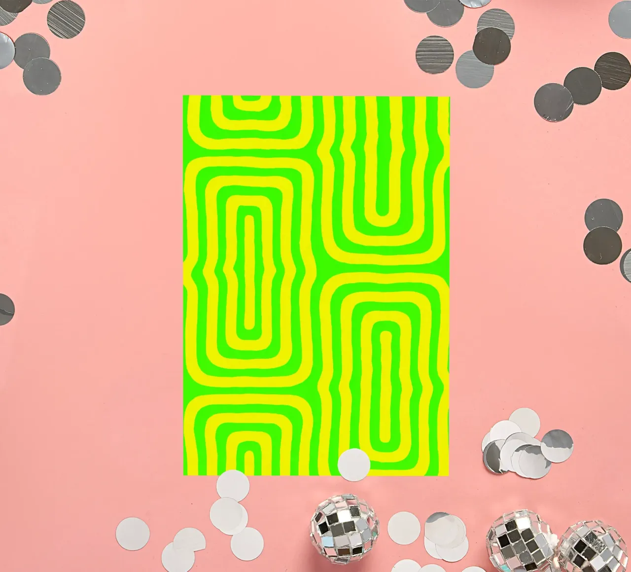 Green Yellow Line Abstract Art sticker by Bulaxtims