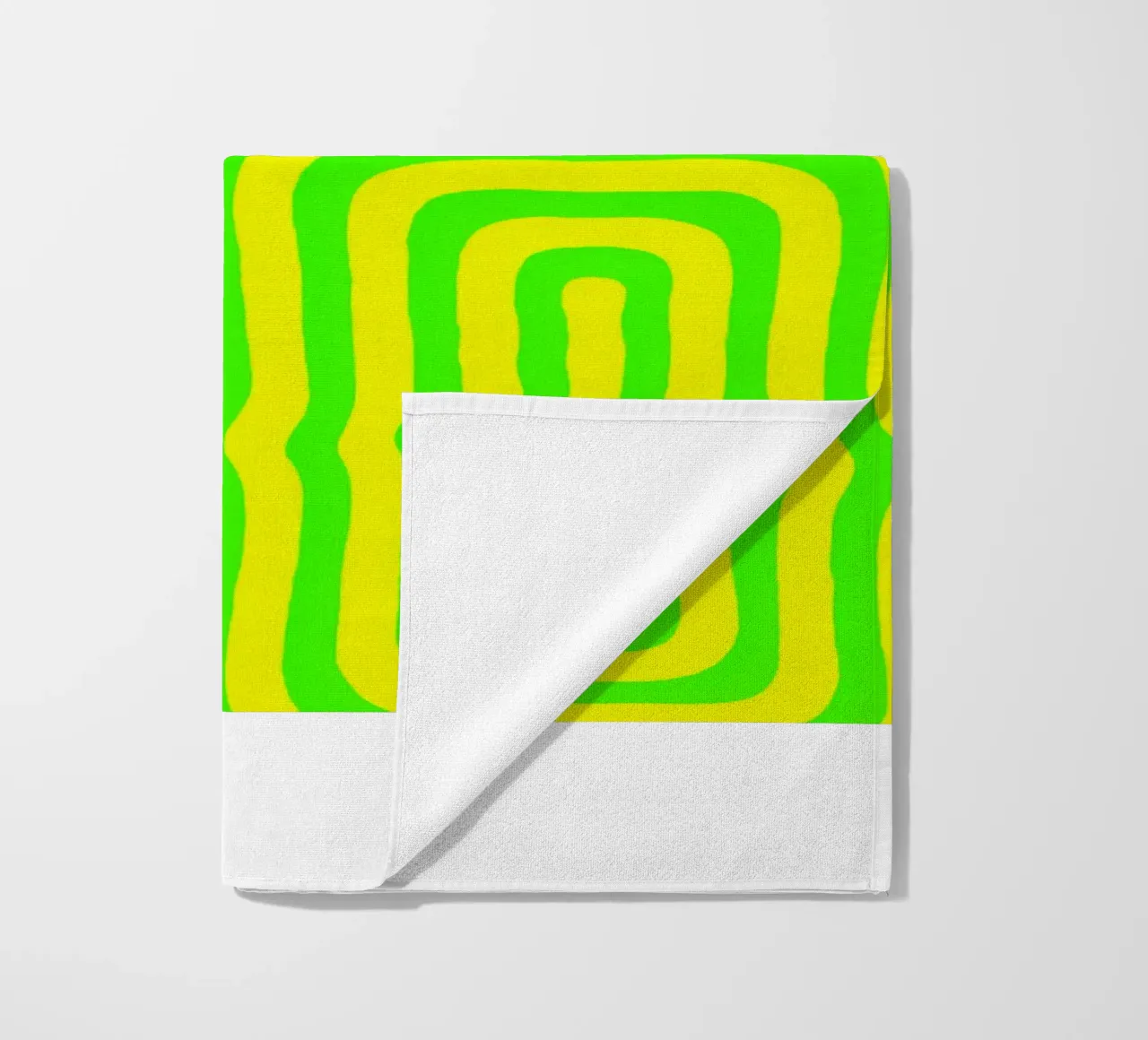 Groene Gele Lijn Abstracte Kunst strandhanddoek van Bulaxtims