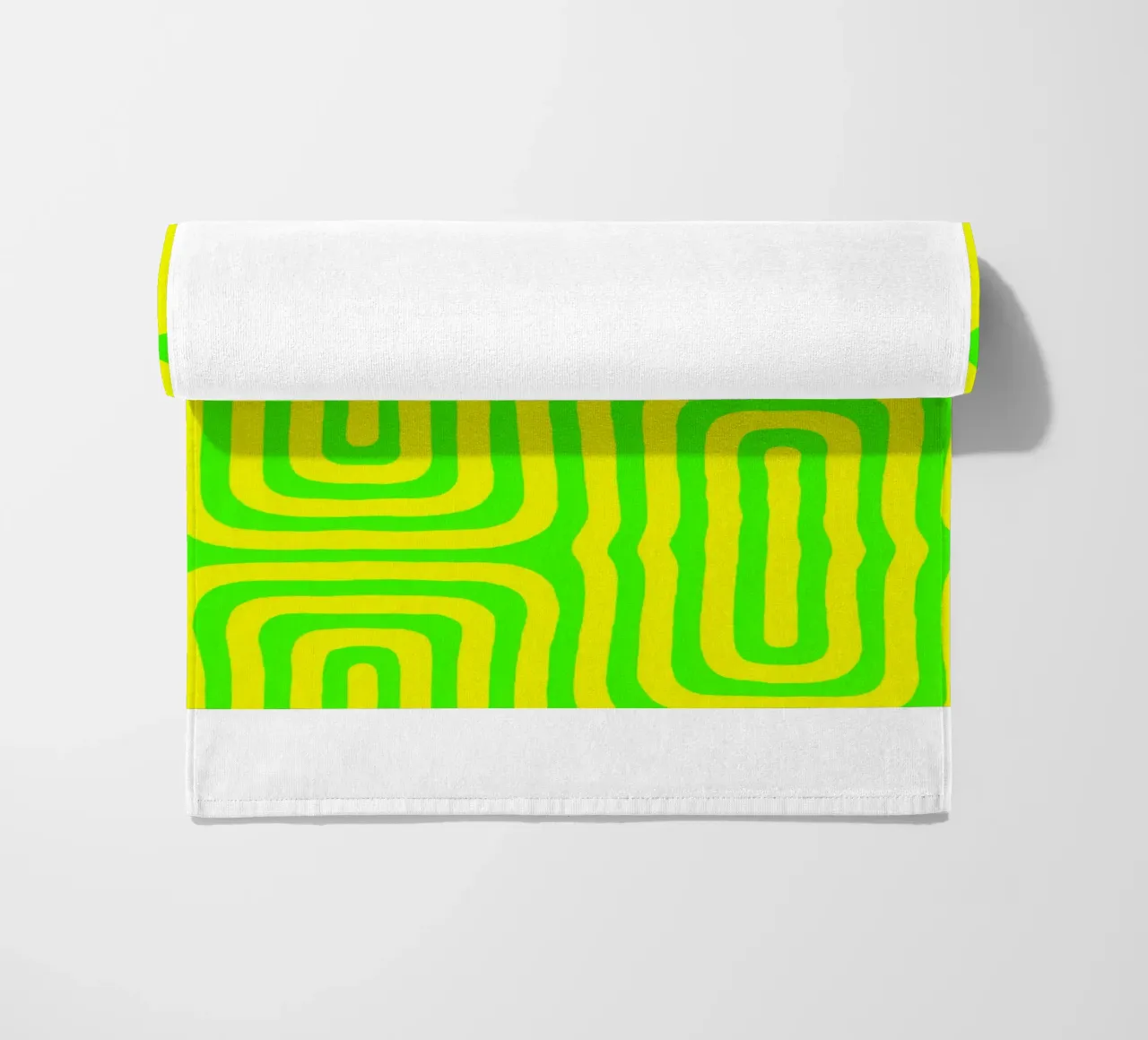 Groene Gele Lijn Abstracte Kunst strandhanddoek van Bulaxtims