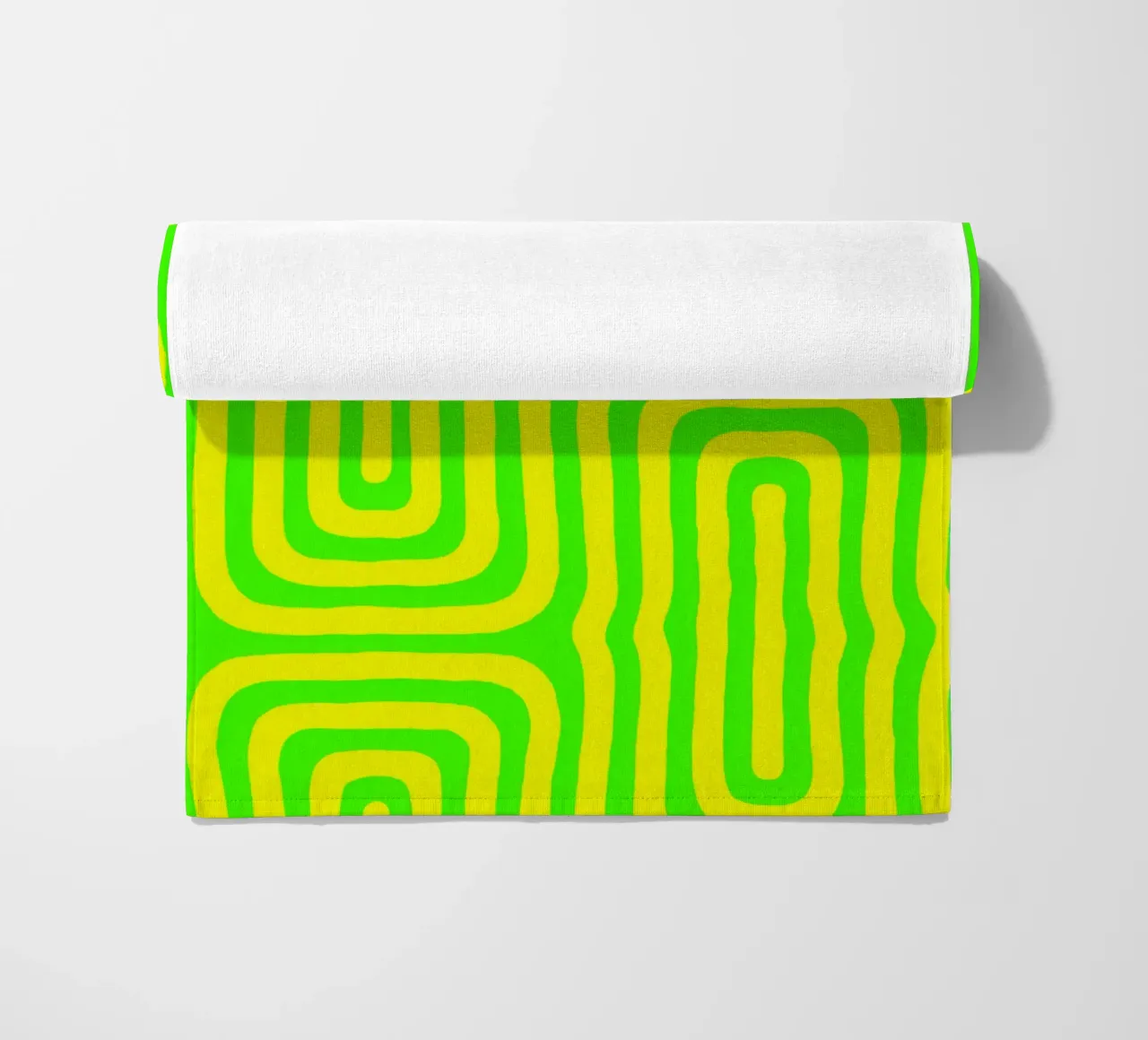Groene Gele Lijn Abstracte Kunst strandhanddoek van Bulaxtims