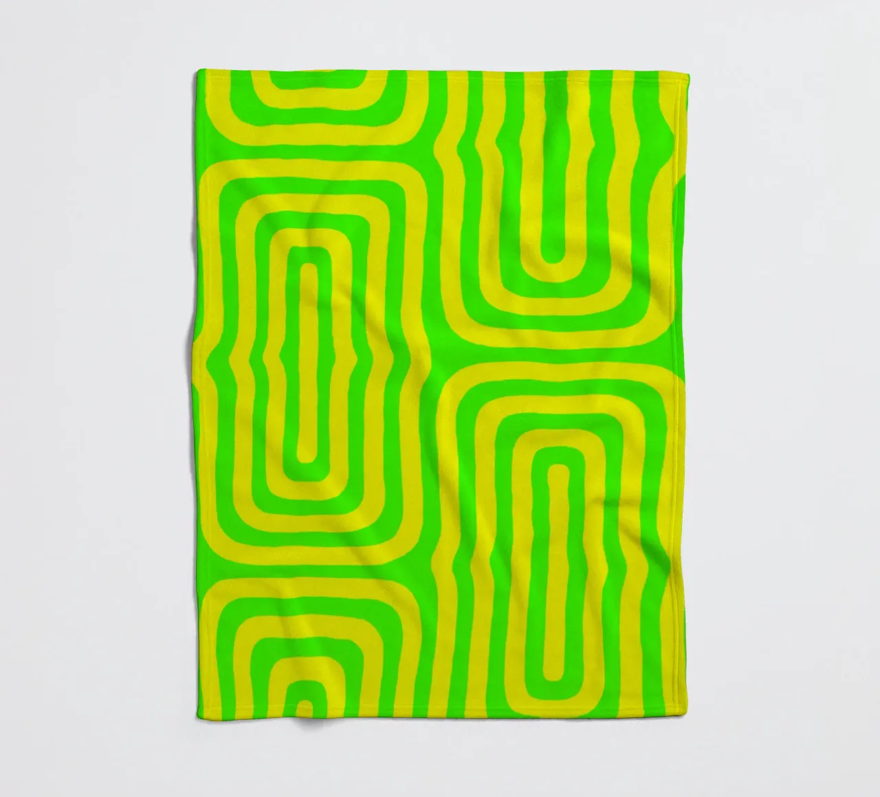 Grüne Gelbe Linie Abstrakte Kunst Fleecedecke von Bulaxtims