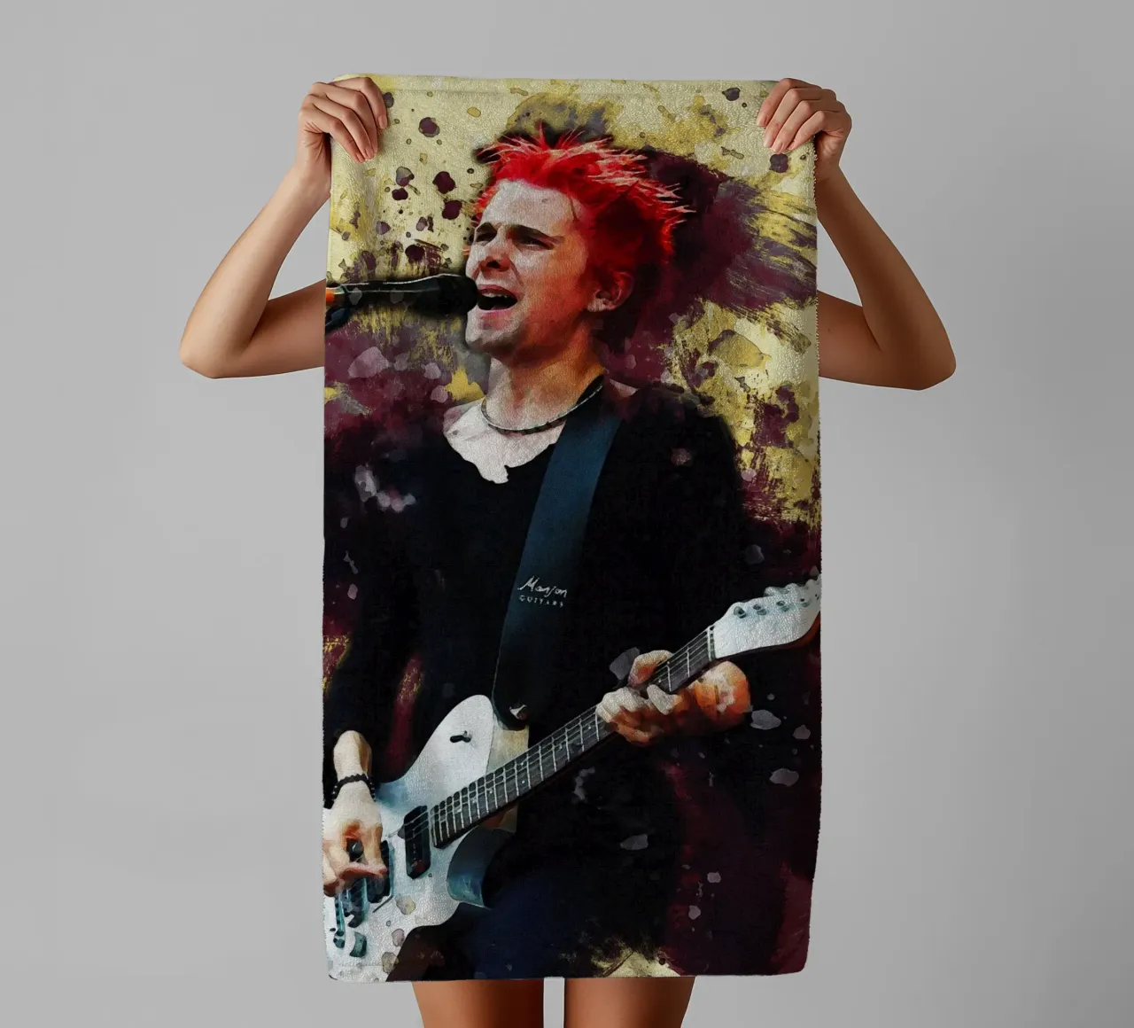 Smudge Matt Bellamy towel by Gunawan Rb