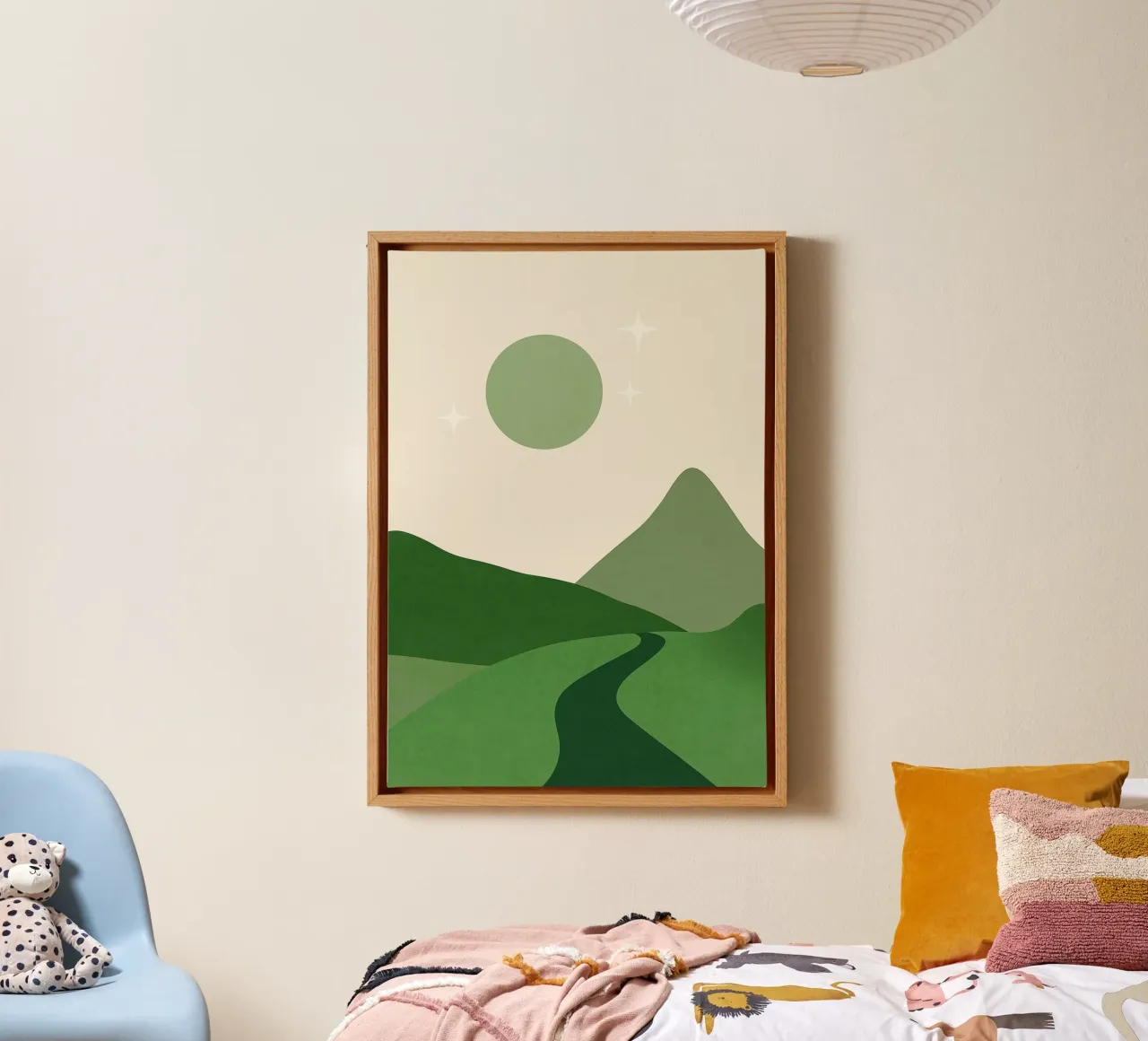 Arte astratta di montagna tela con Cornice a cassetta da Bulaxtims