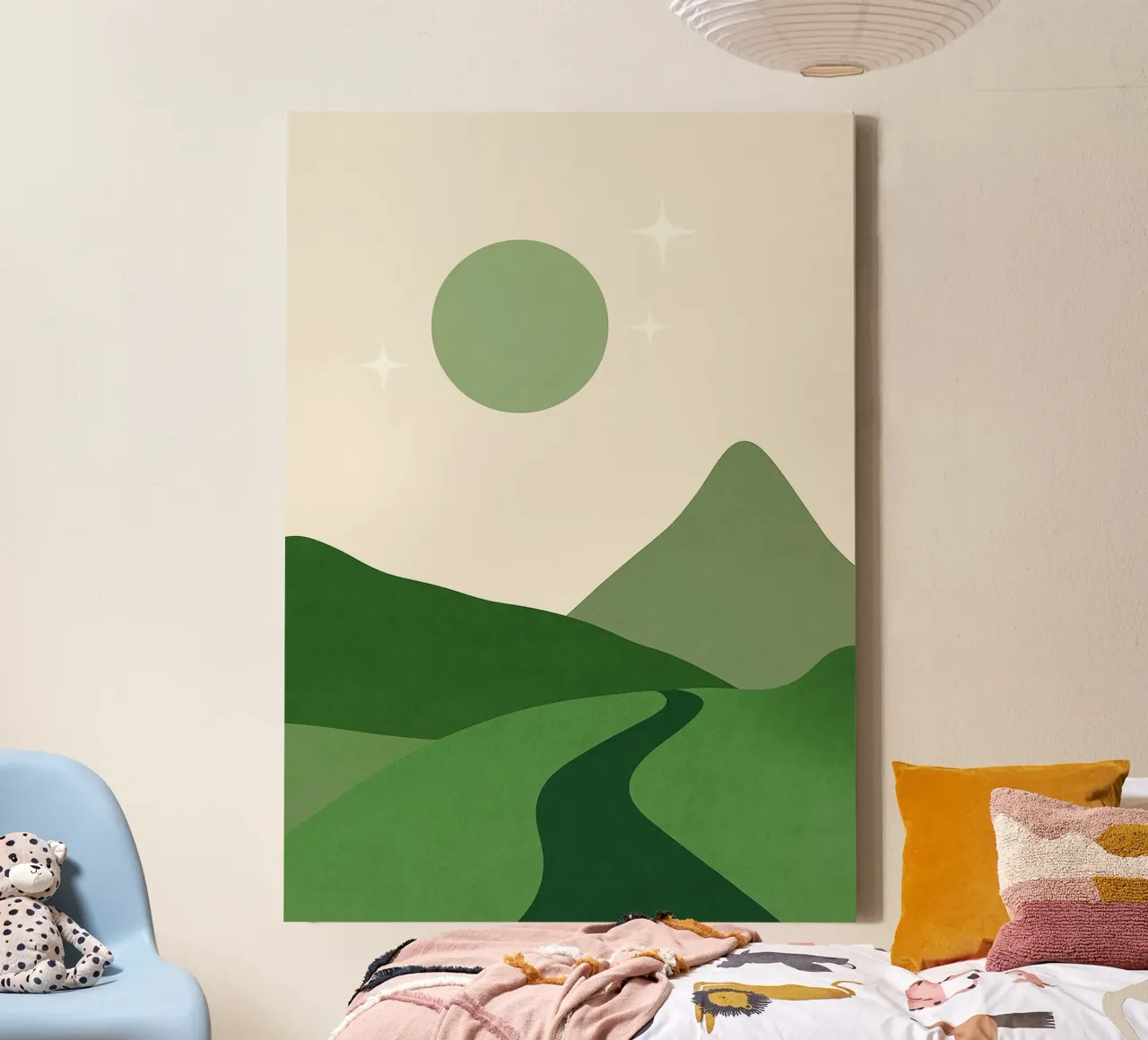 Arte astratta di montagna tela con Cornice a cassetta da Bulaxtims