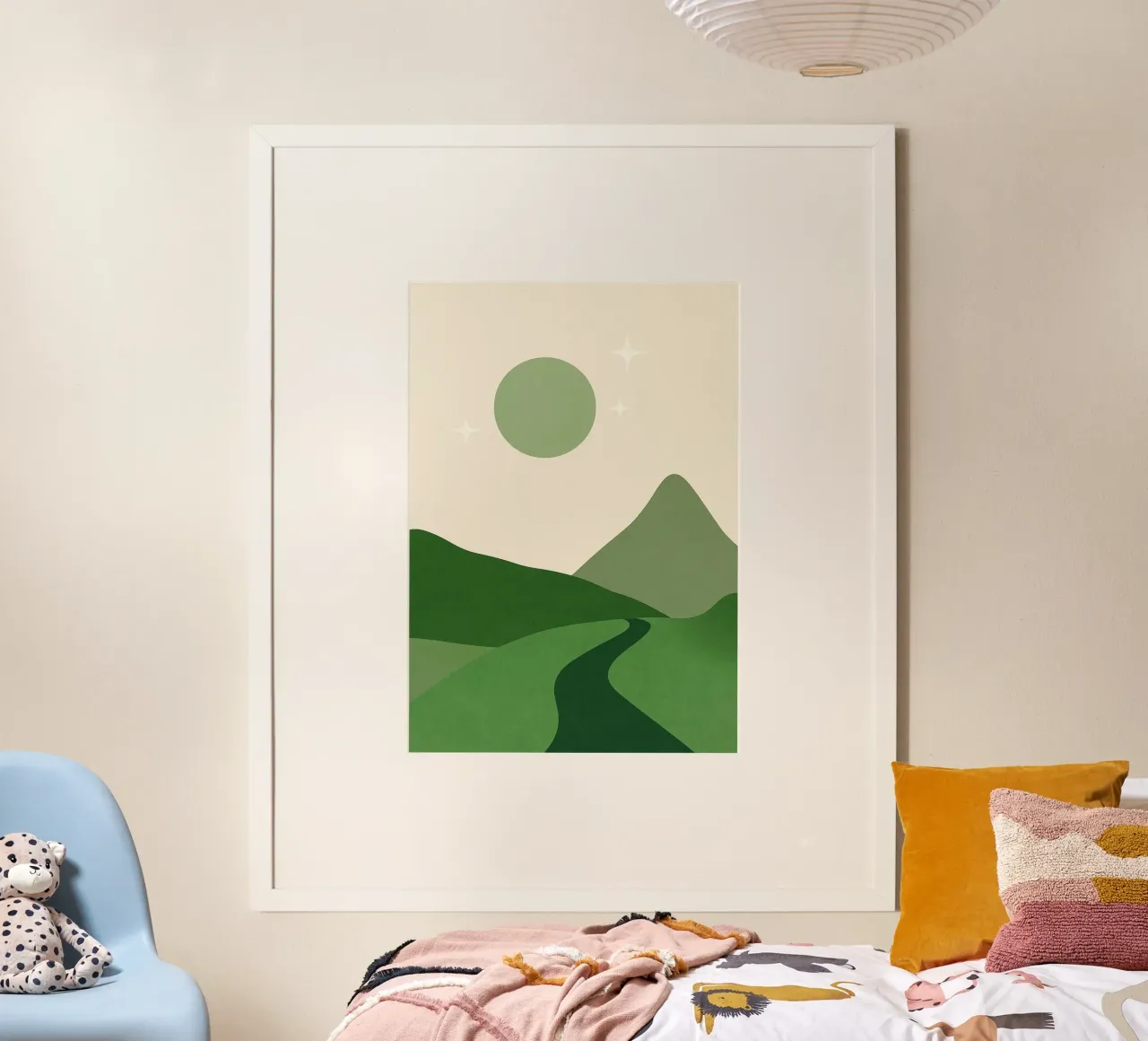 Arte astratta di montagna poster con telaio in alluminio da Bulaxtims