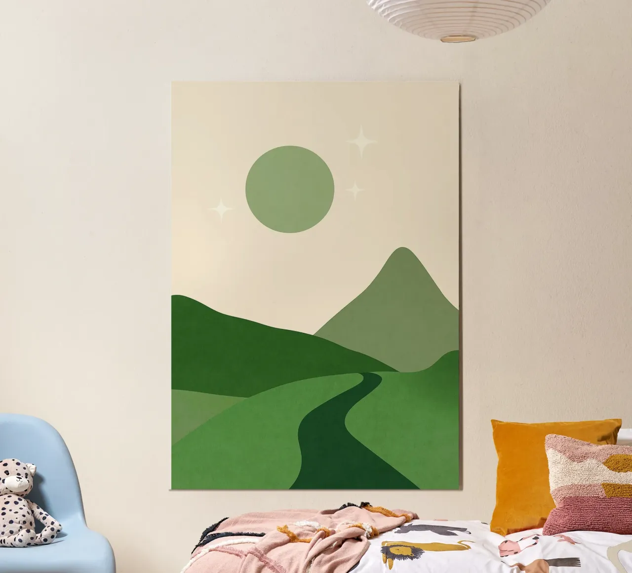 Arte astratta di montagna poster con telaio in alluminio da Bulaxtims