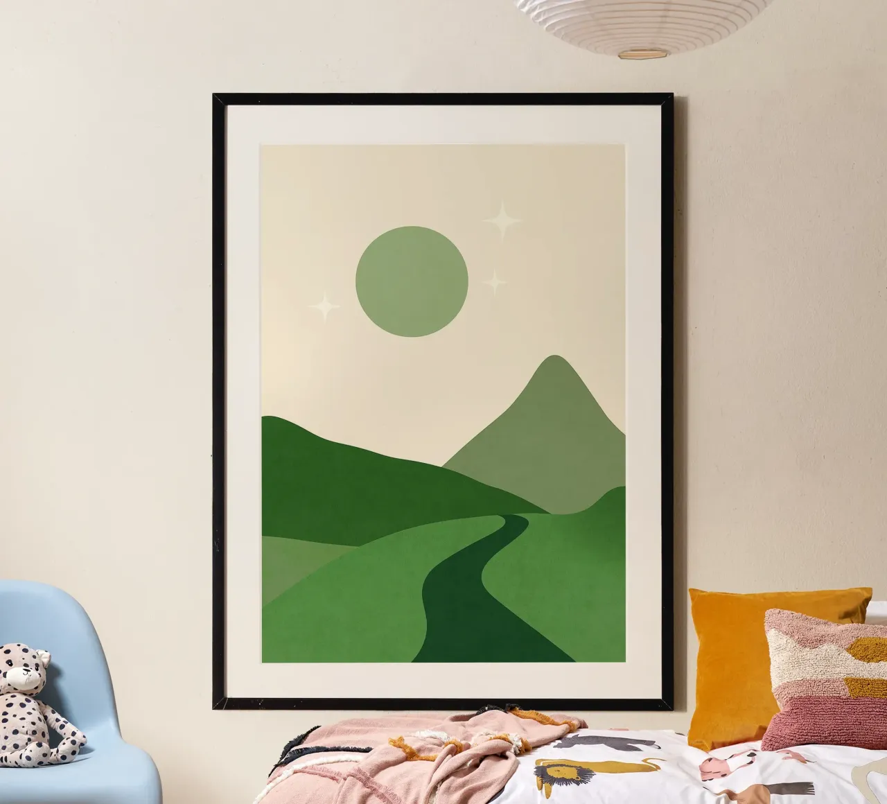 Arte astratta di montagna poster con telaio in alluminio da Bulaxtims