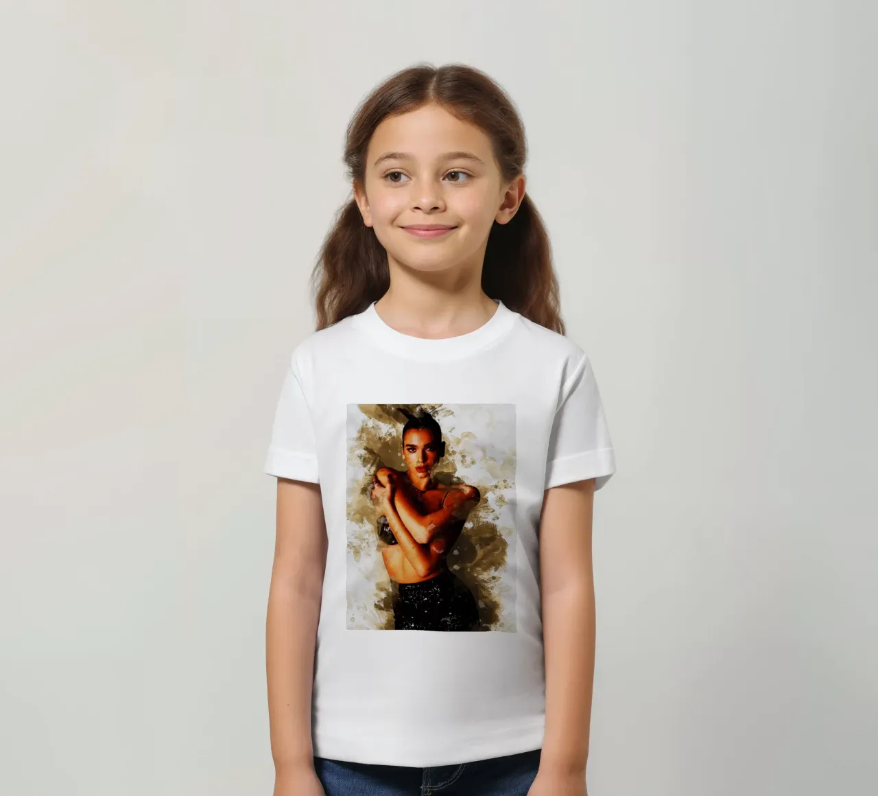 Smudge of Dua Lipa kids t-shirt by Gunawan Rb