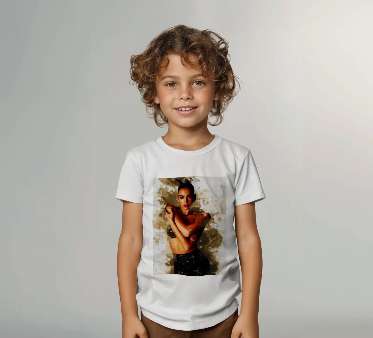 Smudge of Dua Lipa kids t-shirt by Gunawan Rb
