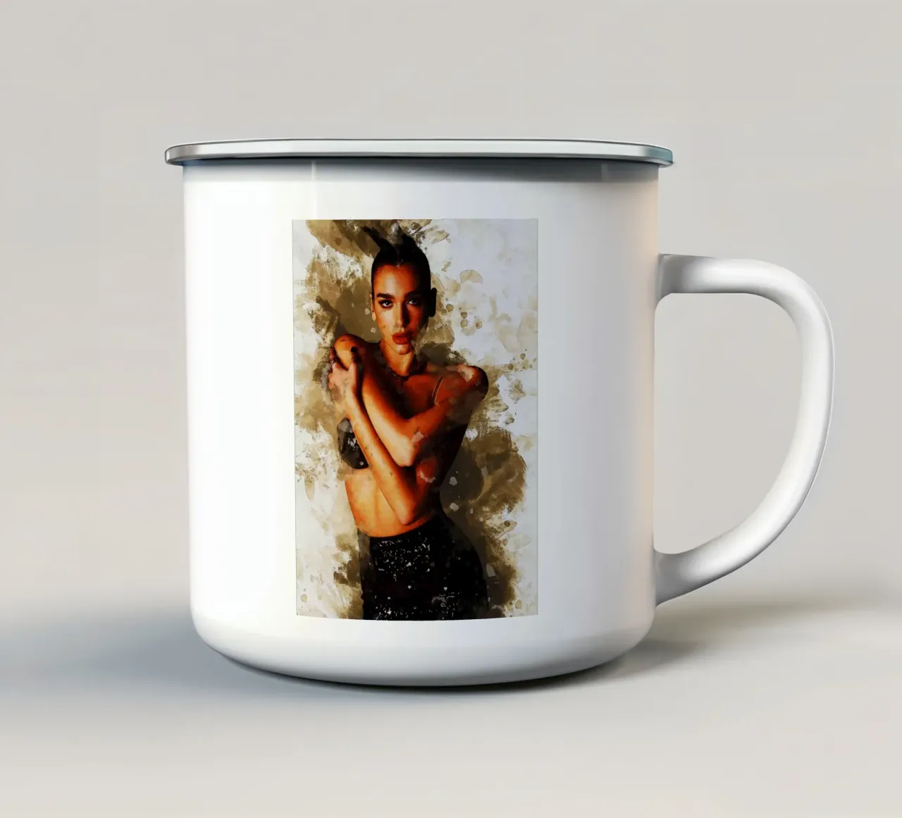 Sbaffo di Dua Lipa tazza in smalto da Gunawan Rb