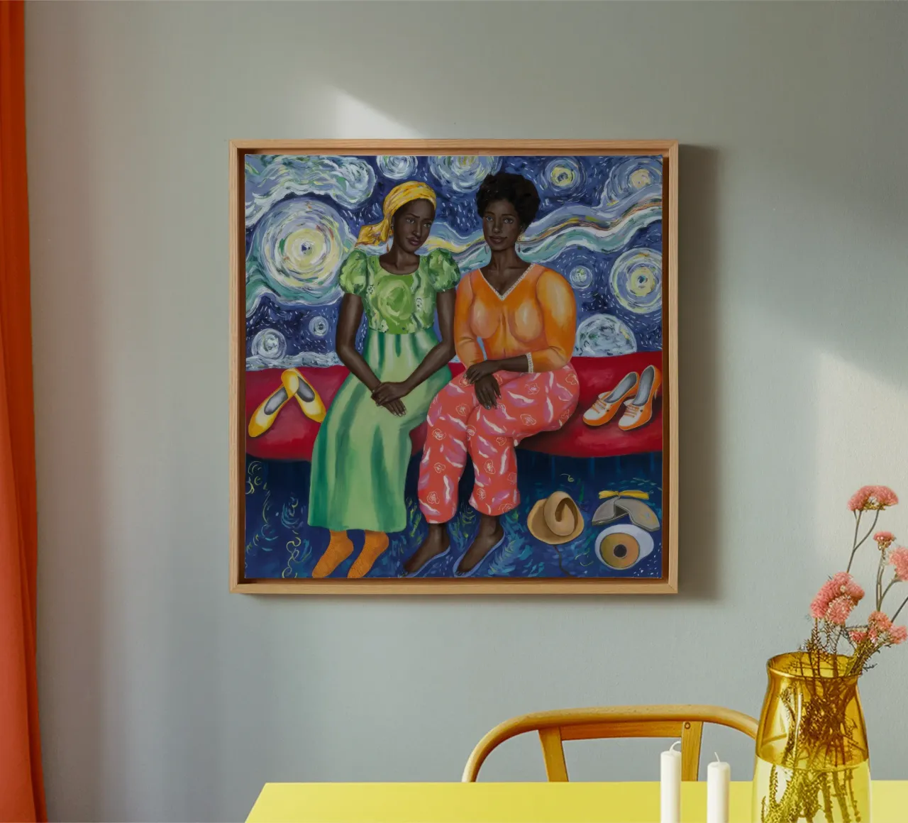 Starry Night Bond canvas with Floater frame by Ebony Carpenter