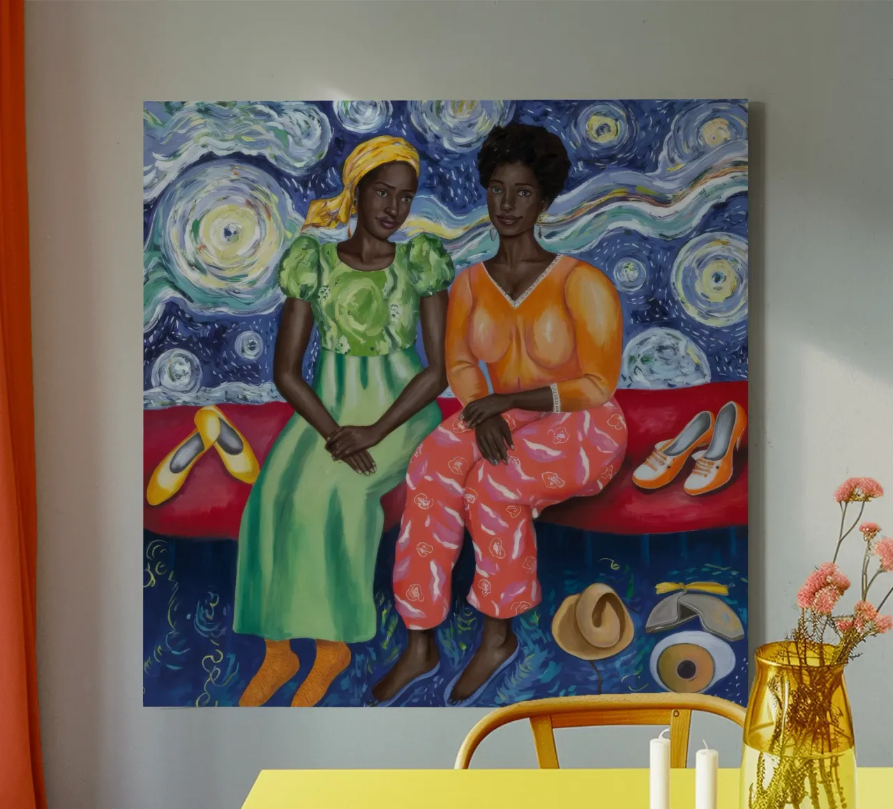 Starry Night Bond canvas with Floater frame by Ebony Carpenter