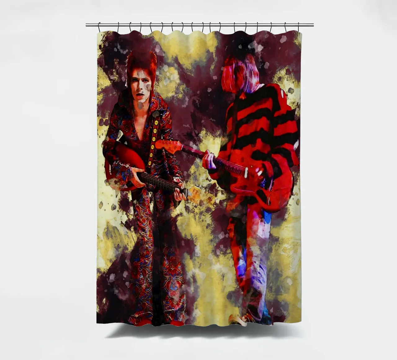 Sbaffo di Bowie e Cobain tenda da doccia da Gunawan Rb