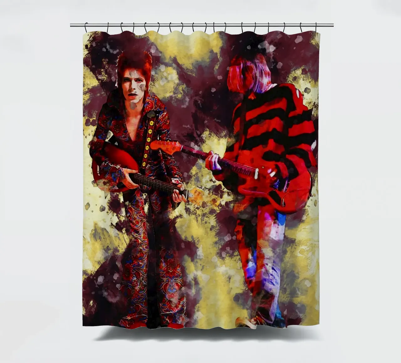 Sbaffo di Bowie e Cobain tenda da doccia da Gunawan Rb