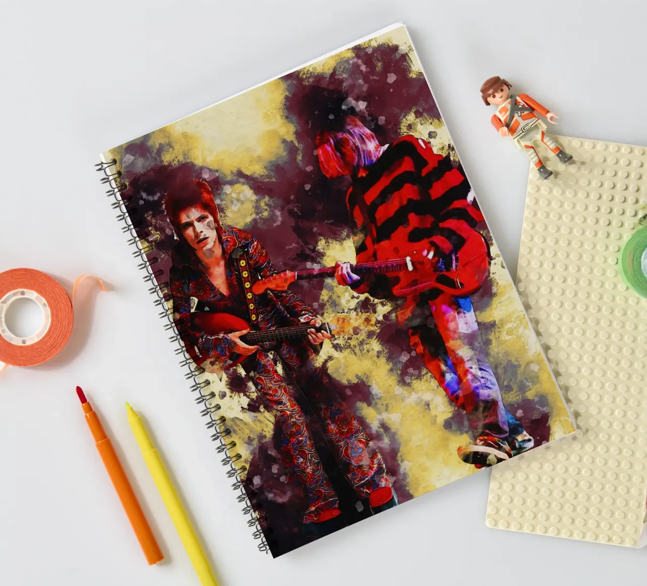 Smudge of Bowie & Cobain spiral notebook by Gunawan Rb