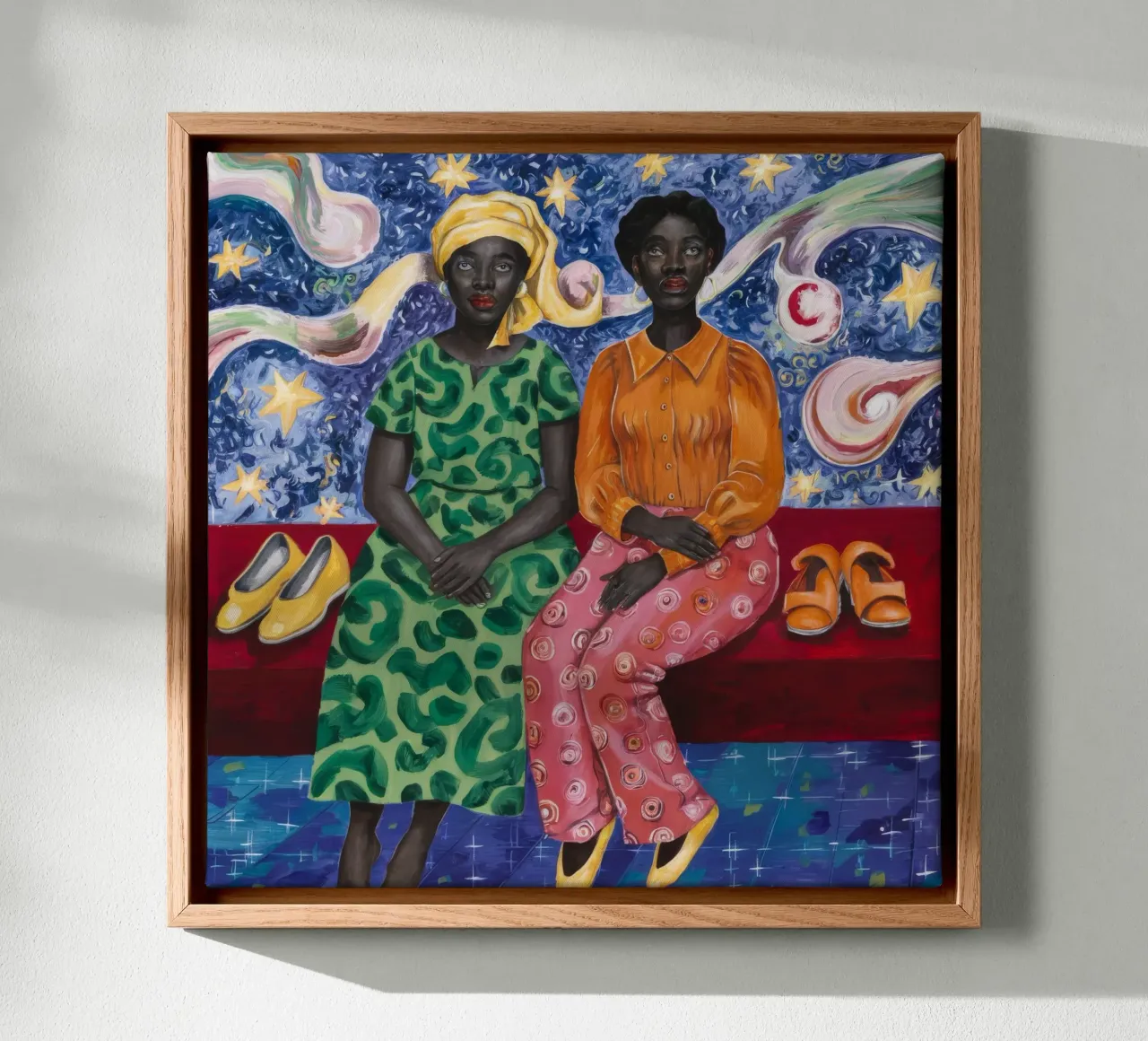 Cosmic Connection canvas with Floater frame by Ebony Carpenter