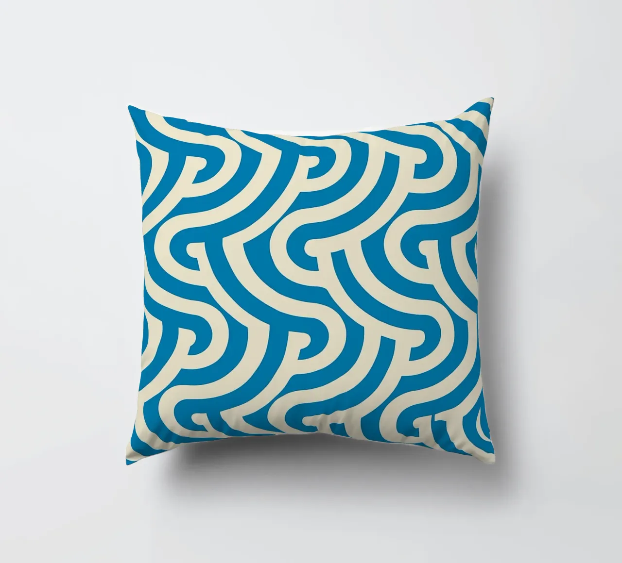 Ocean Waves Abstract Art decorative cushion by Bulaxtims