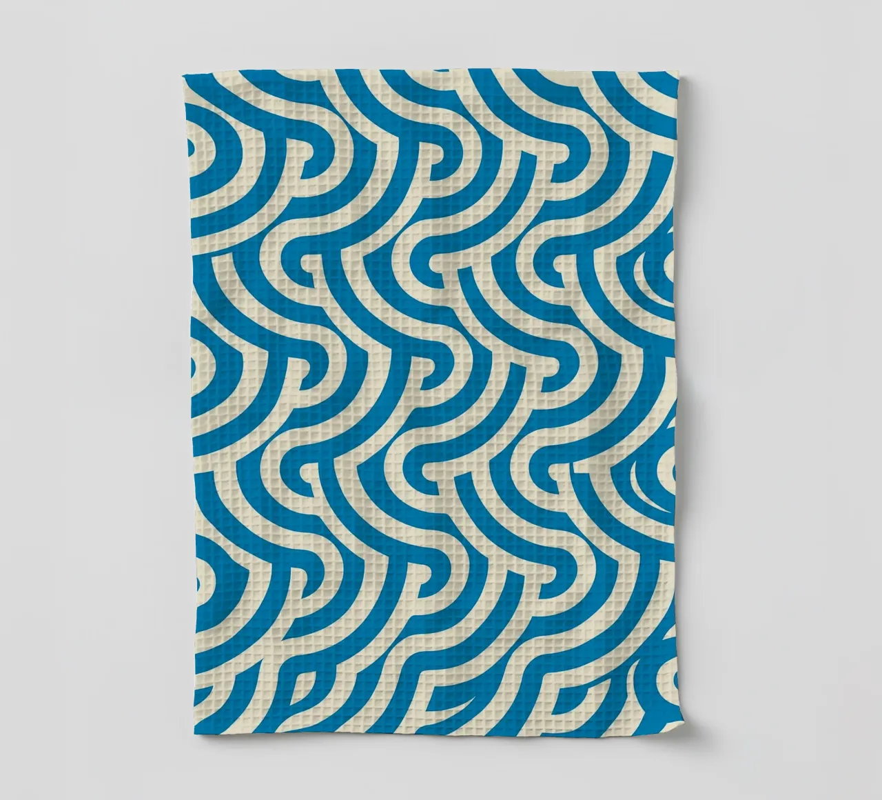 Abstracte kunst van oceaangolven theedoek van Bulaxtims