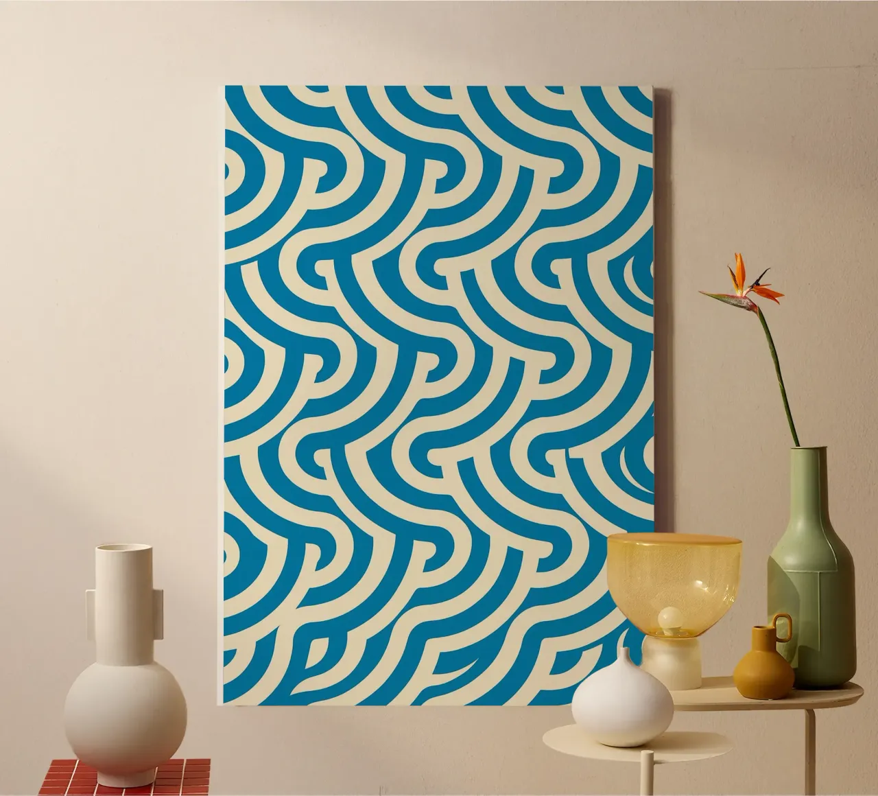 Abstracte kunst van oceaangolven canvas van Bulaxtims