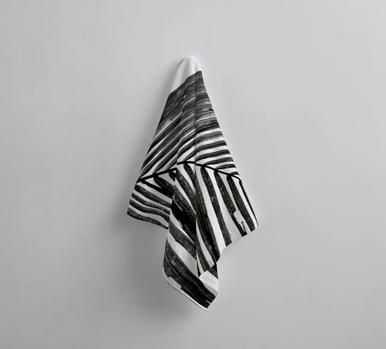 Black And White Palm Leaf towel by Studio Nahili