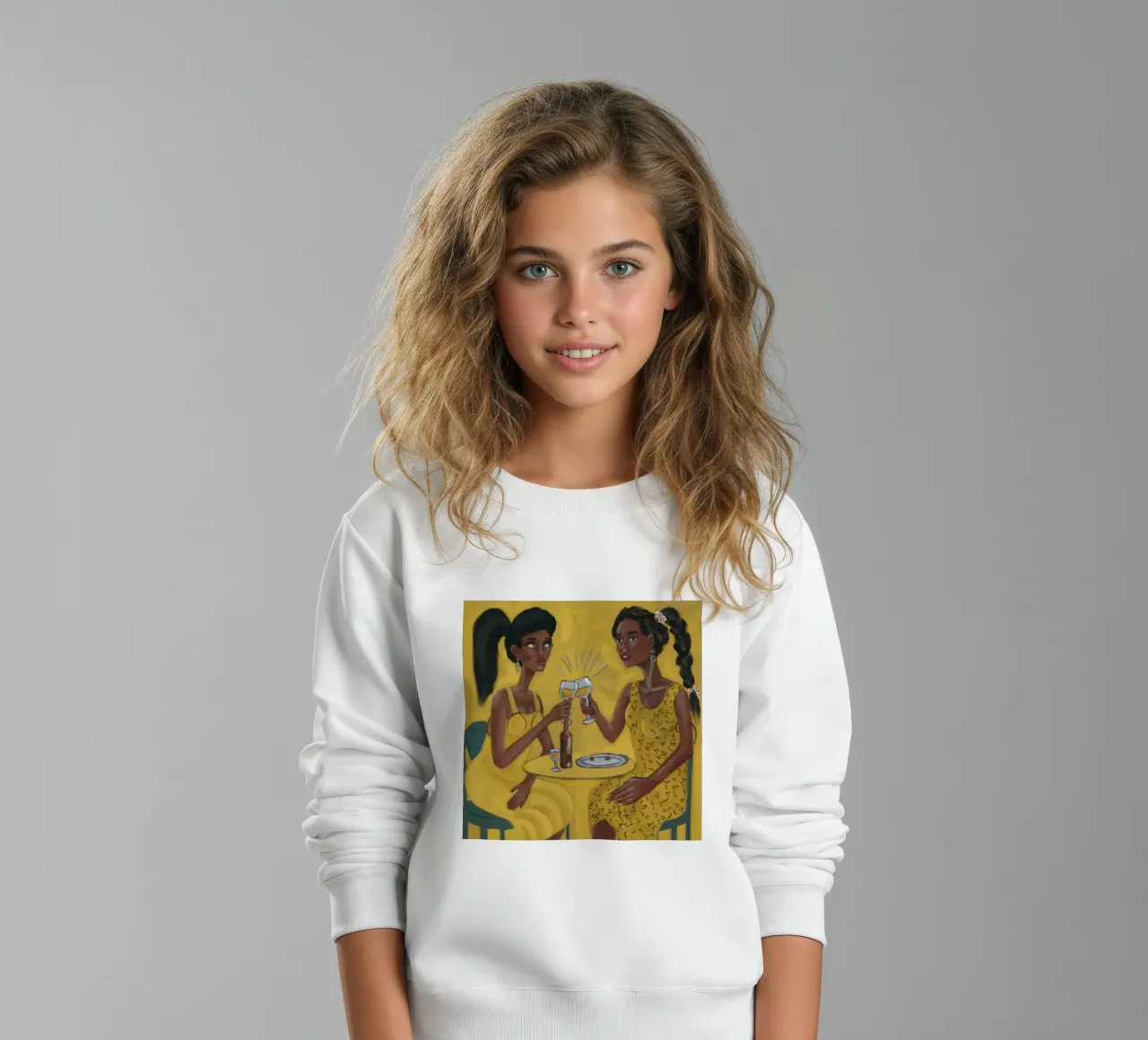 Toasting Moments kids sweatshirt by Ebony Carpenter