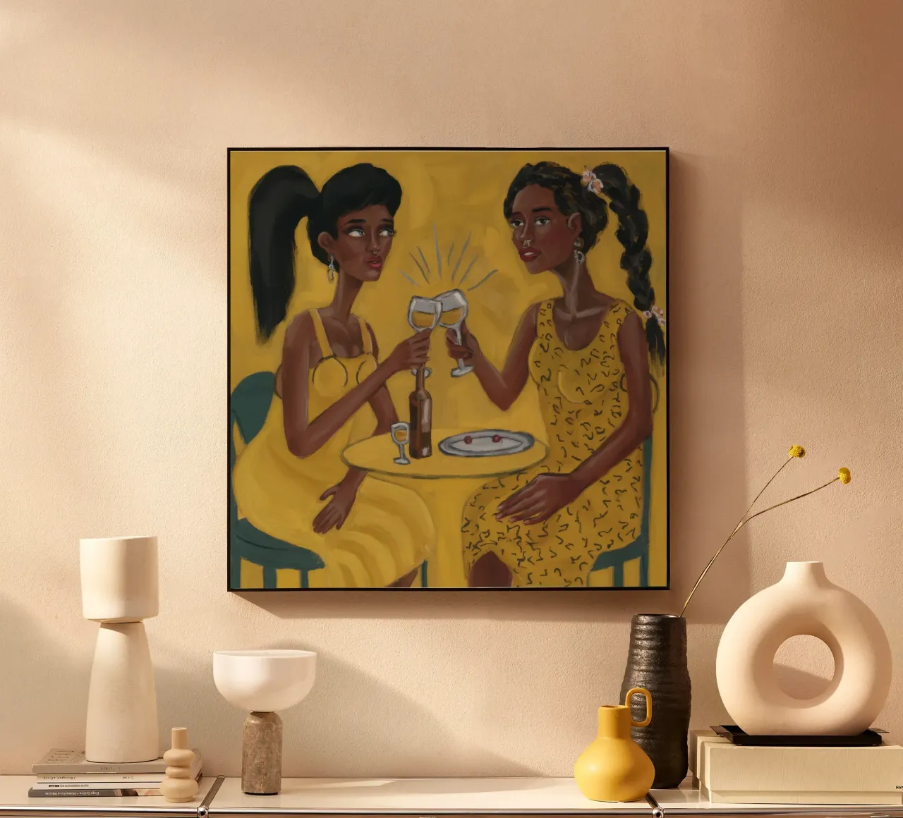 Toasting Moments acrylic glass by Ebony Carpenter