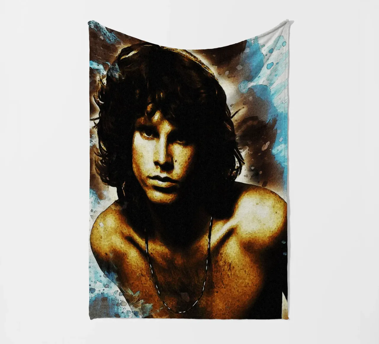 Smudge von Porträt Jim Morrison Fleecedecke von Gunawan Rb
