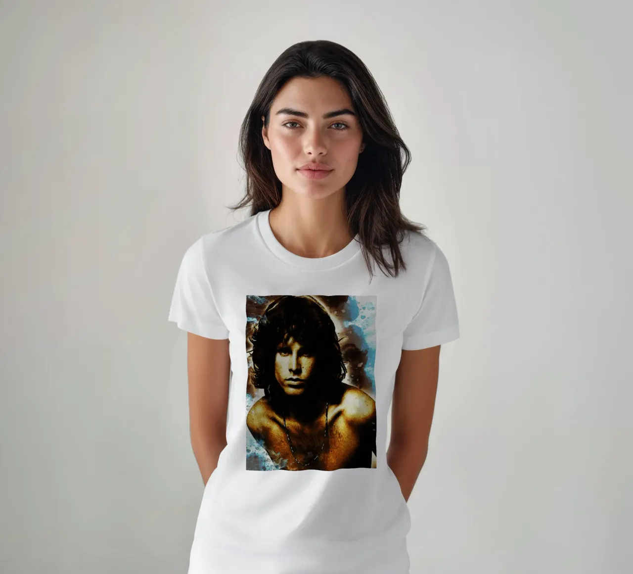 Macchia di ritratto Jim Morrison t-shirt da Gunawan Rb
