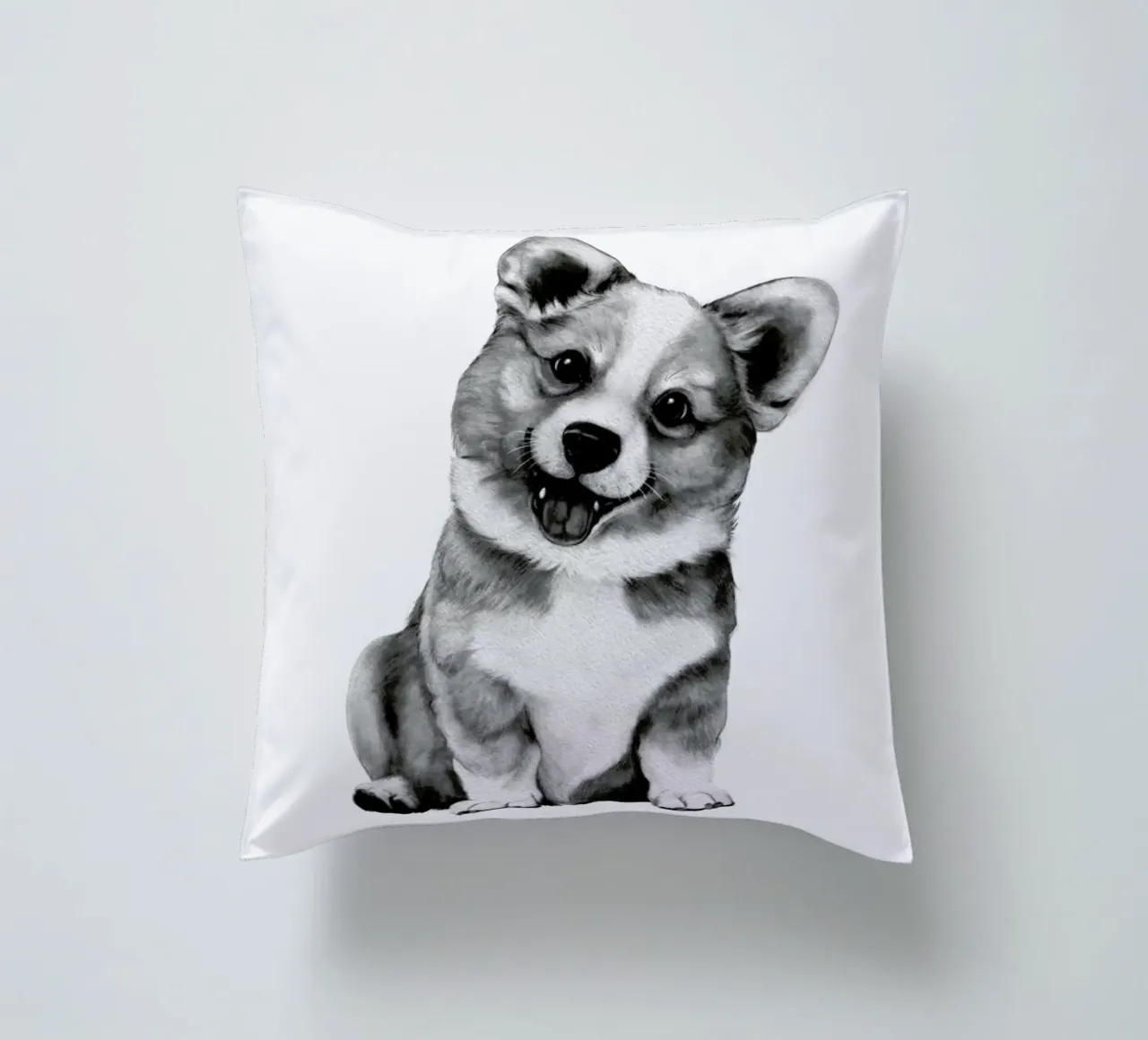 Happy Corgi cuscino da Laura Graves