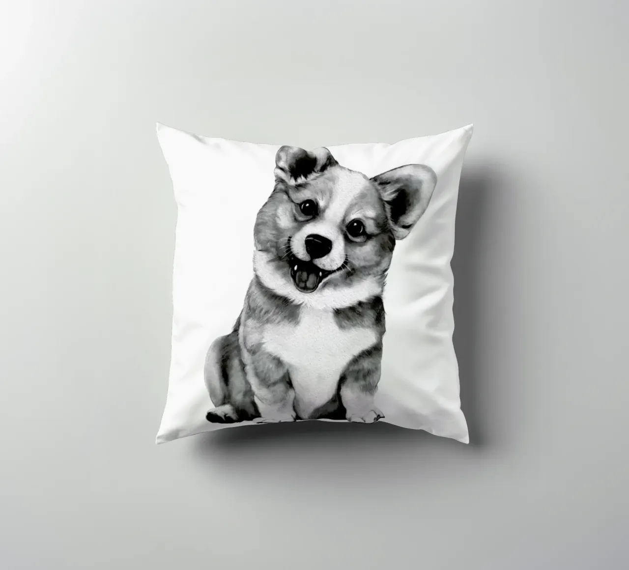 Happy Corgi cuscino da Laura Graves
