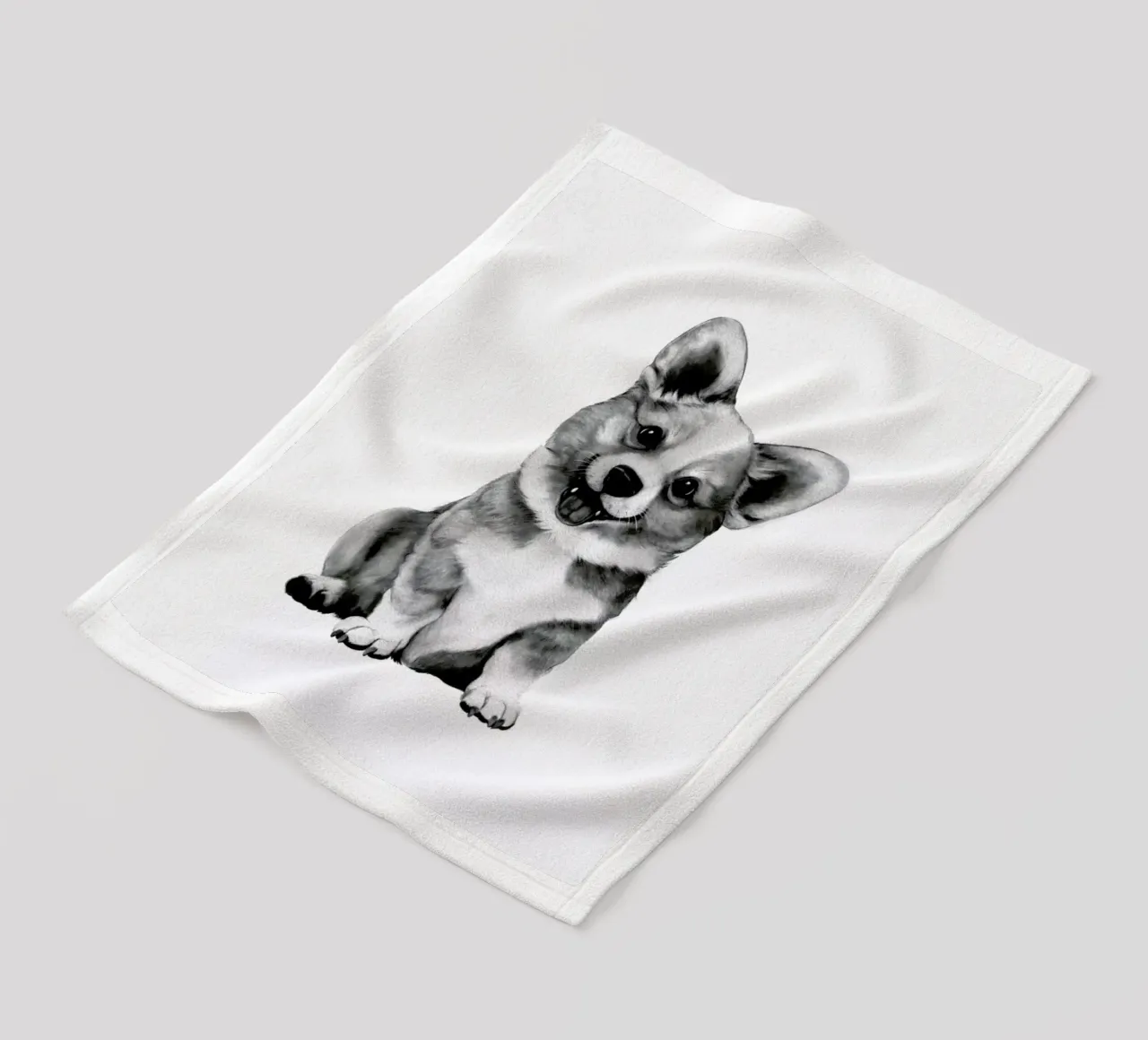 Happy Corgi coperta in pile da Laura Graves